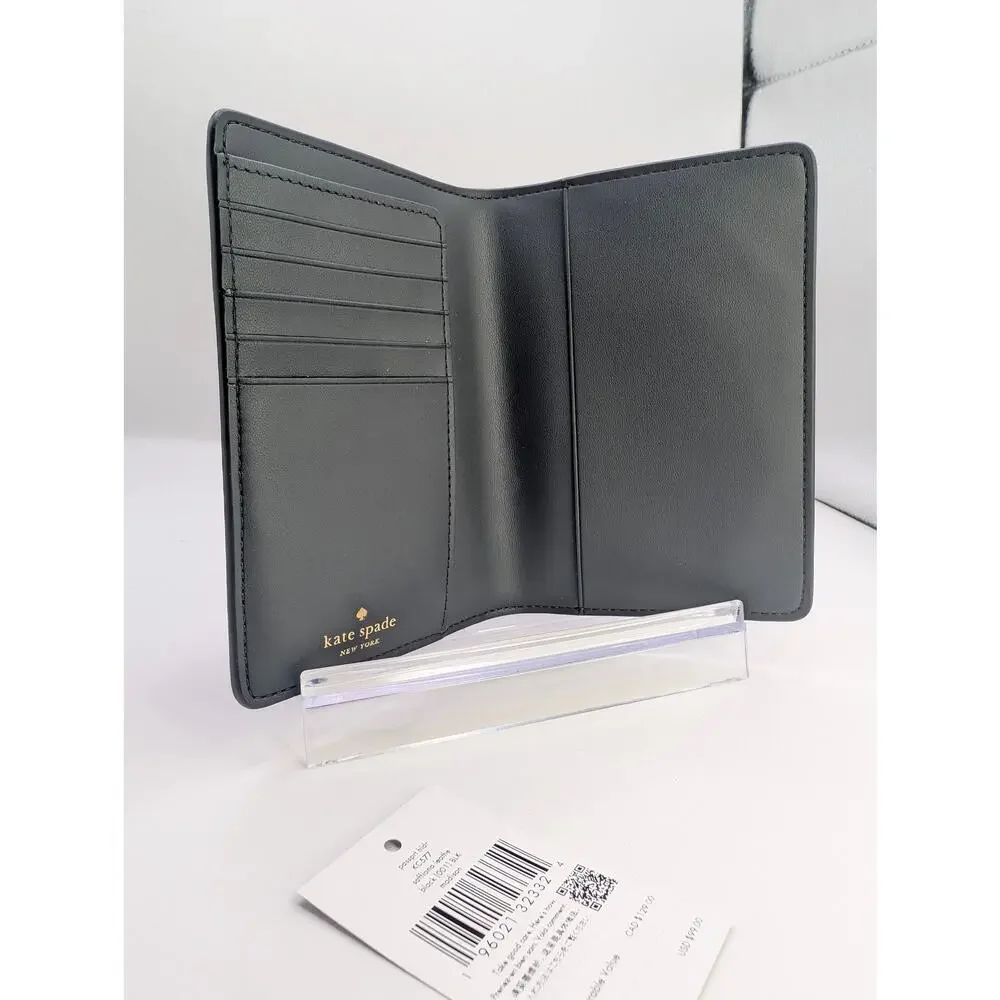 Authentic Brand New with Tag Kate Spade Madison Black Saffiano Passport Holder